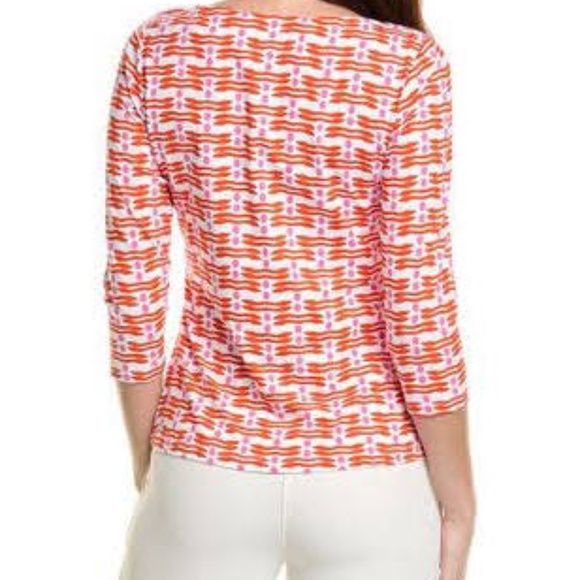 J Mclaughlin Catalina cloth wavesong geometric print top - Picture 3 of 9
